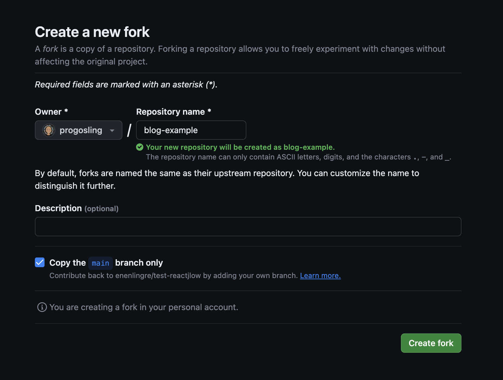 Fork page