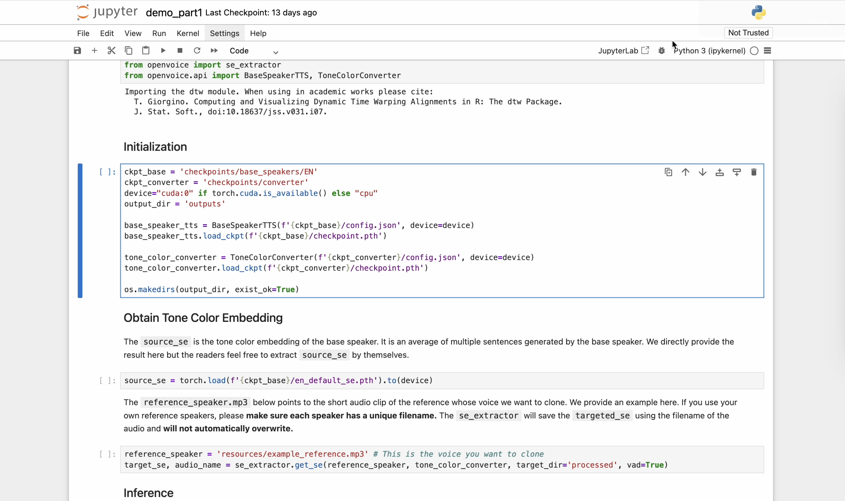 Jupyter notebook खुला है, demo_part1.ipynb लोडेड